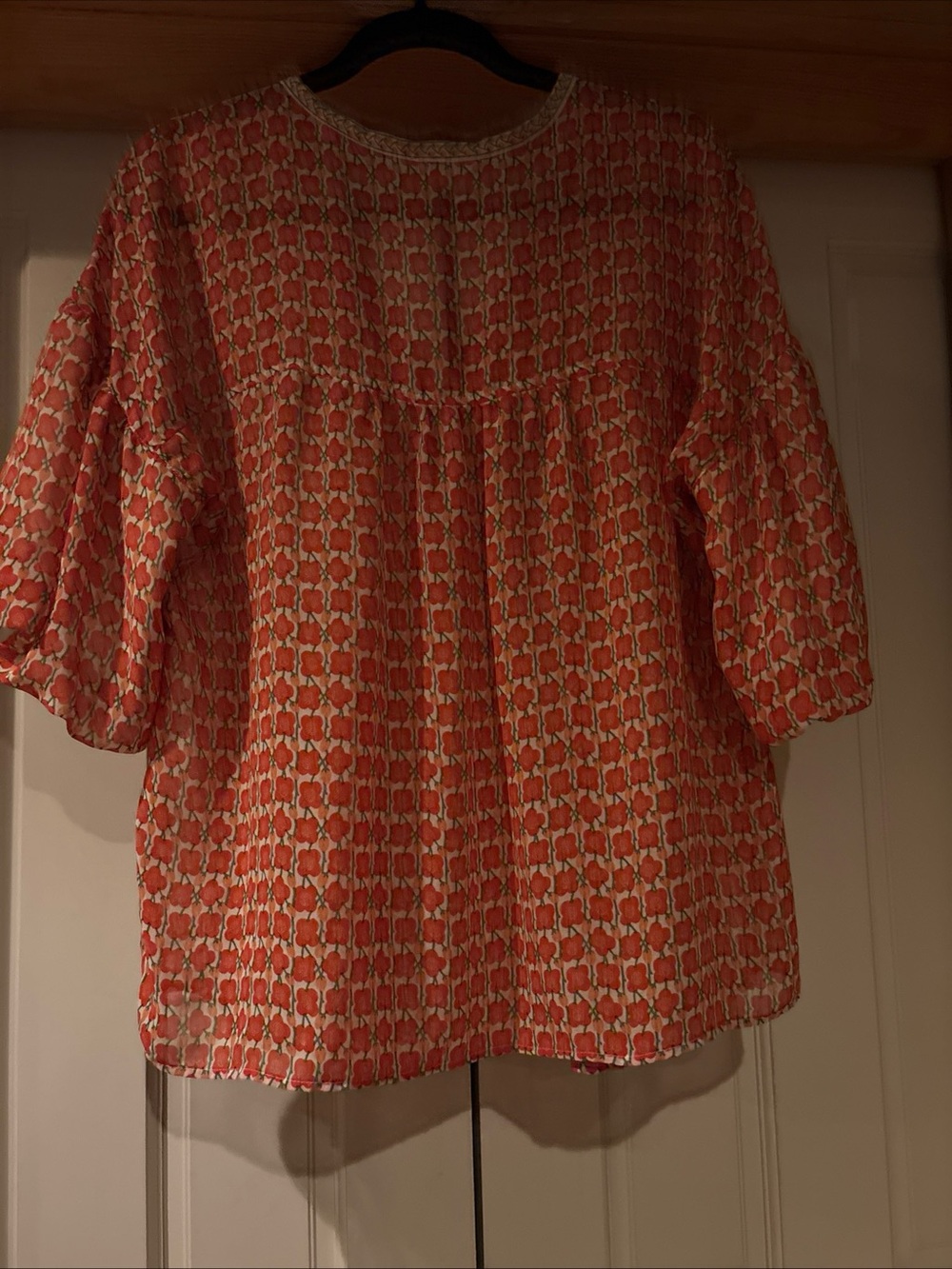 Max Studio Coral Printed Boho V-Neck Tunic - Picture 7 of 7